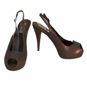 JLo Peep Toe Platform Slingback Sparkling Heels